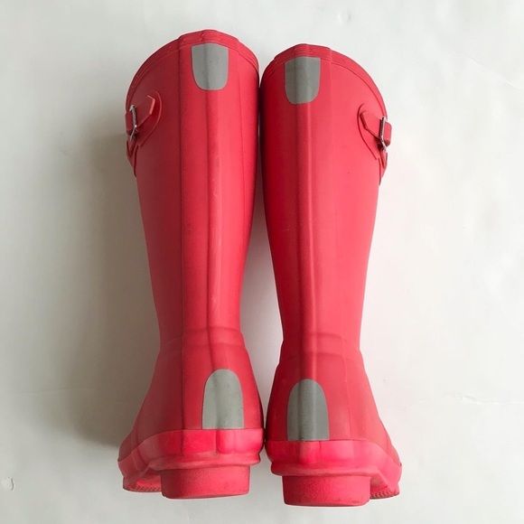 Hunter original coral rain boots VGUC  size 3G/4B youth - Picture 9 of 10